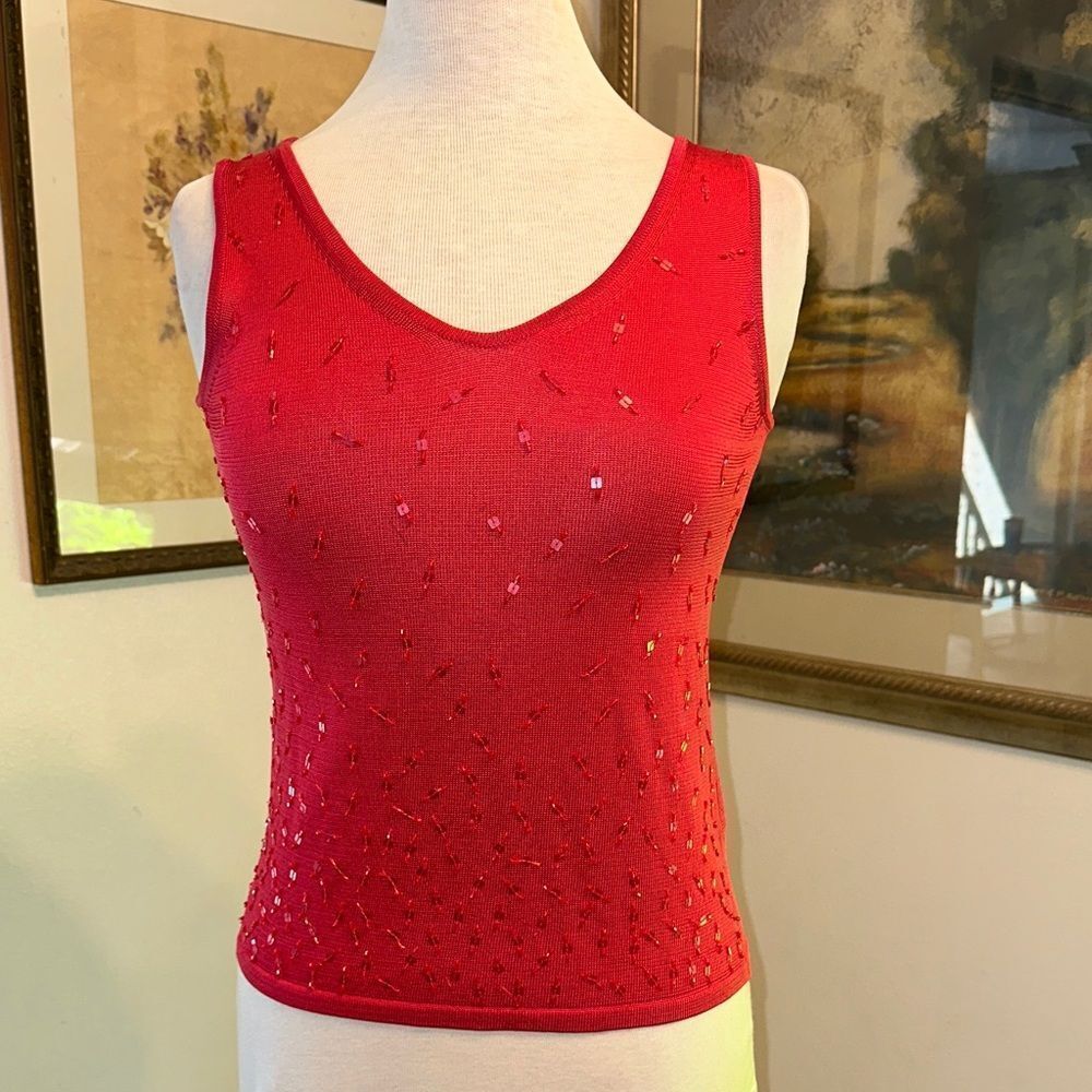 Sigrid Olson Silk Blend Sleeveless Sequin Top Size XS